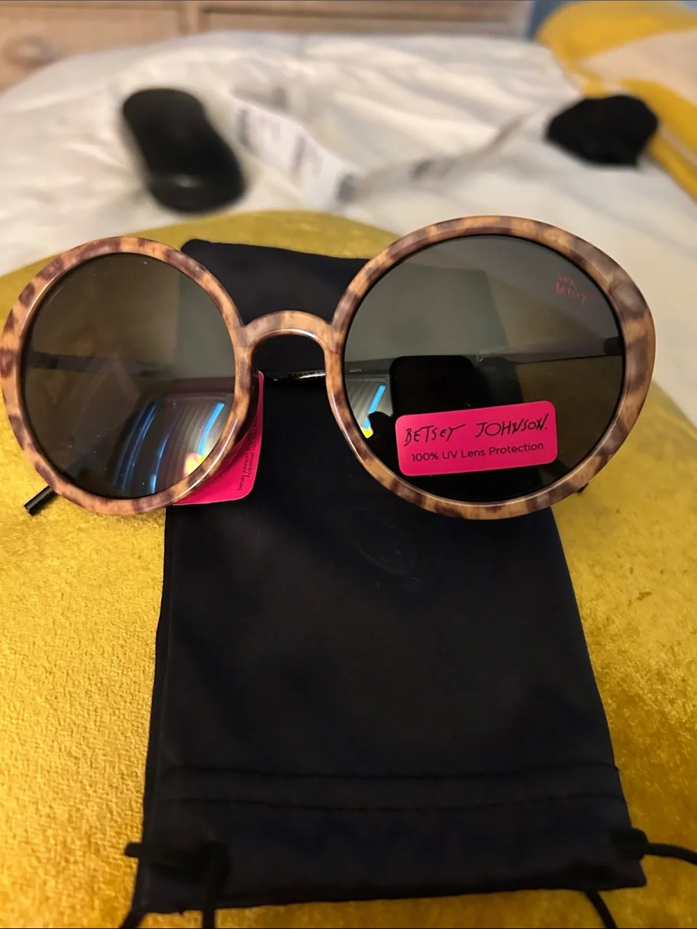 Betsey Johnson Tortoiseshell Round Women’s Sunglasses